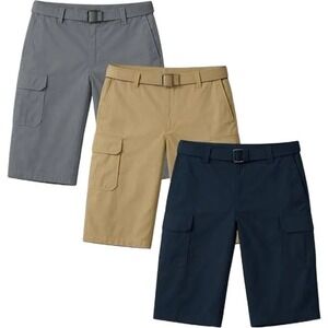 BenBen Mens Chino Shorts 3 Pack Size 30x30 Khaki Navy Black Casual NWT